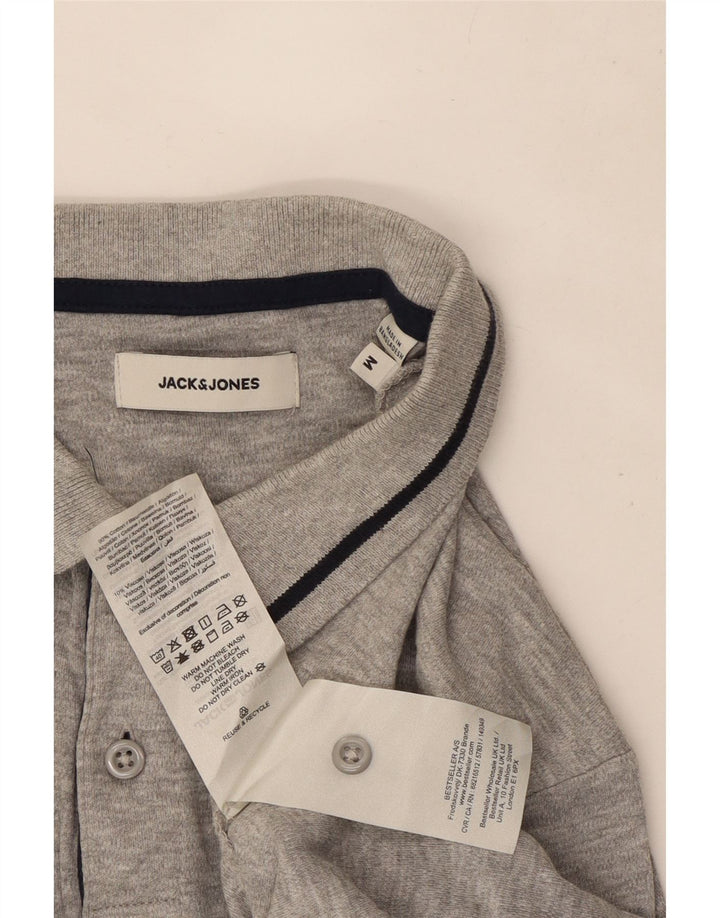 Ανδρικό μπλουζάκι πόλο Jack & Jones, βαμβακερό μεσαίο γκρι