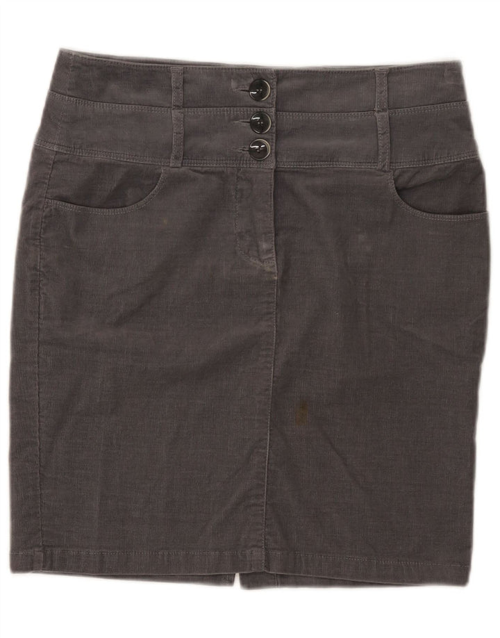 Γυναικεία Μίνι Κοτλέ φούστα Benetton IT 42 Medium W30 Γκρι βαμβακερή