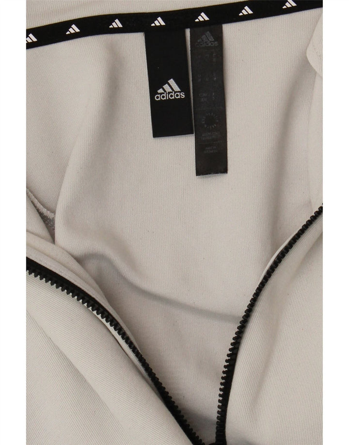 Ανδρικό πουλόβερ με κουκούλα με φερμουάρ Adidas, μεσαίο γκρι χρώμα