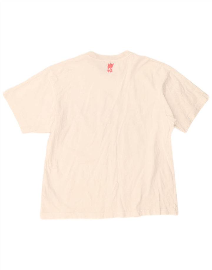 Ανδρικό γραφικό T-Shirt Adidas Top από μεσαίο λευκό βαμβακερό