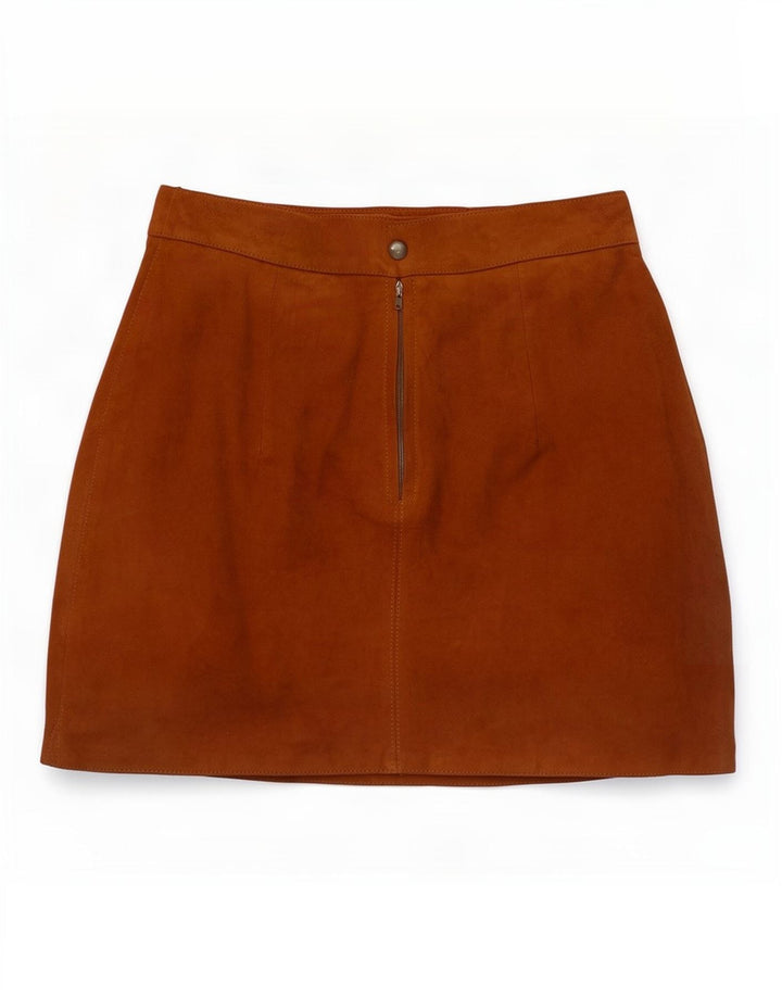 Conbipel Γυναικεία Suede Mini Φούστα IT 44 Medium W28 Καφέ Δερμάτινο