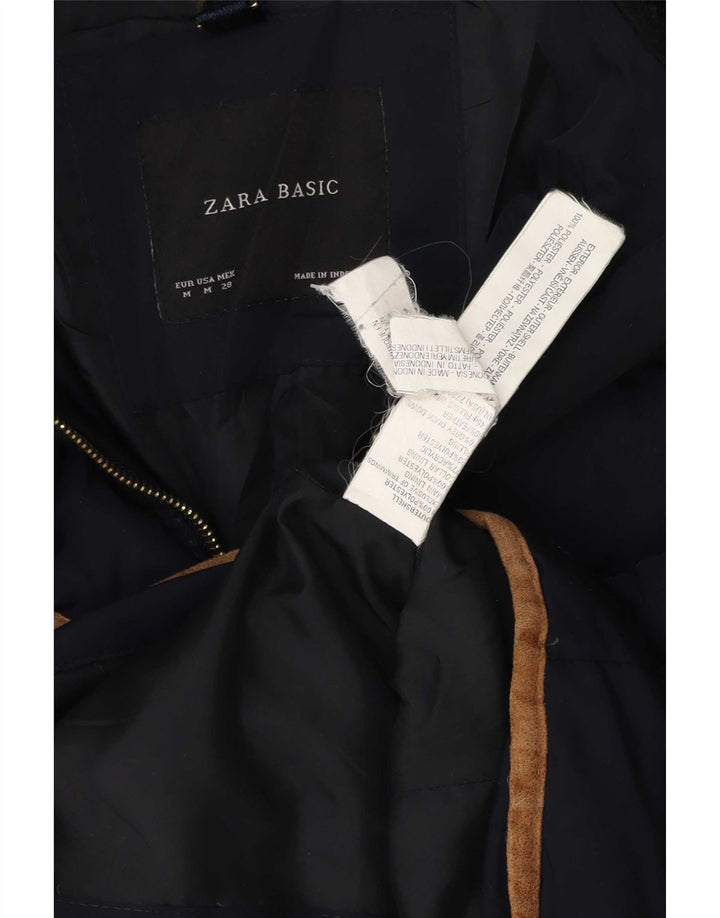 Zara Γυναικείο μπουφάν UK 12 Medium Navy Blue Polyester