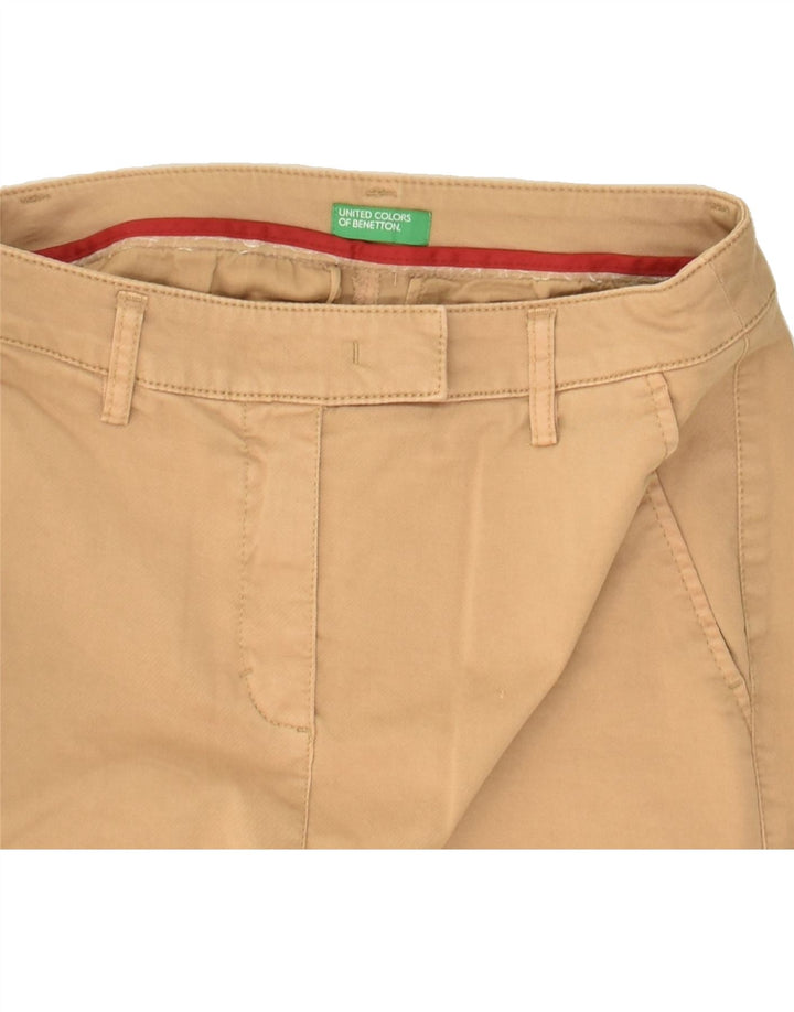 BENETTON Womens Pencil Skirt UK 6 XS W28 Brown Cotton | Vintage Benetton | Thrift | Second-Hand Benetton | Used Clothing | Messina Hembry 