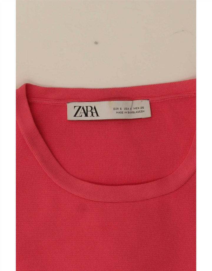 Zara Γυναικείο Γιλέκο Crop Top UK 8 Small Pink