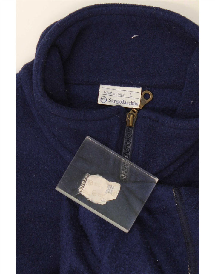 Sergio Tacchini Ανδρικό φερμουάρ με λαιμόκοψη Fleece Jumper Μεγάλο Navy Blue Polyester