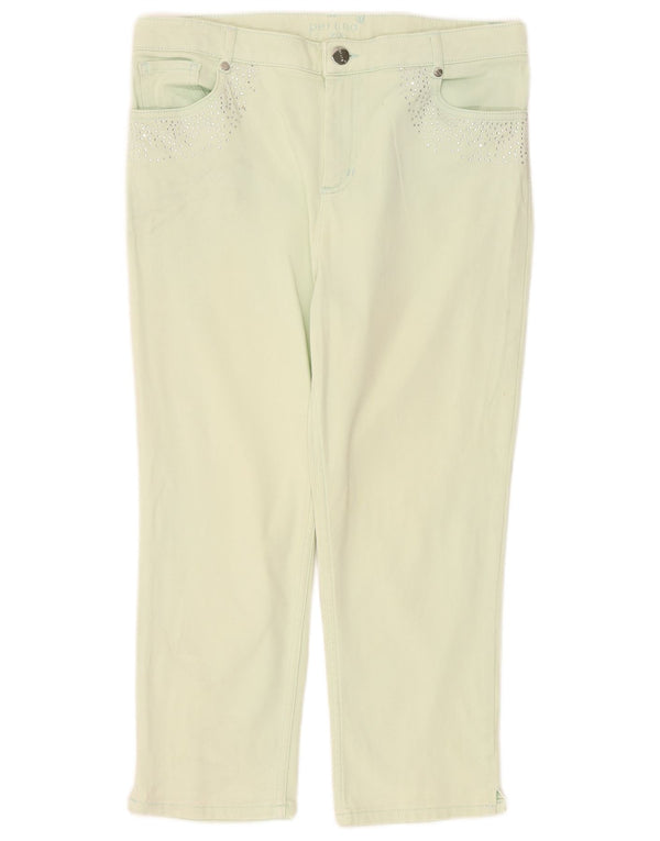 Marks & Spencer Γυναικεία ψηλόμεση Capri Jeans UK 14 Large W32 L22 Turquoise