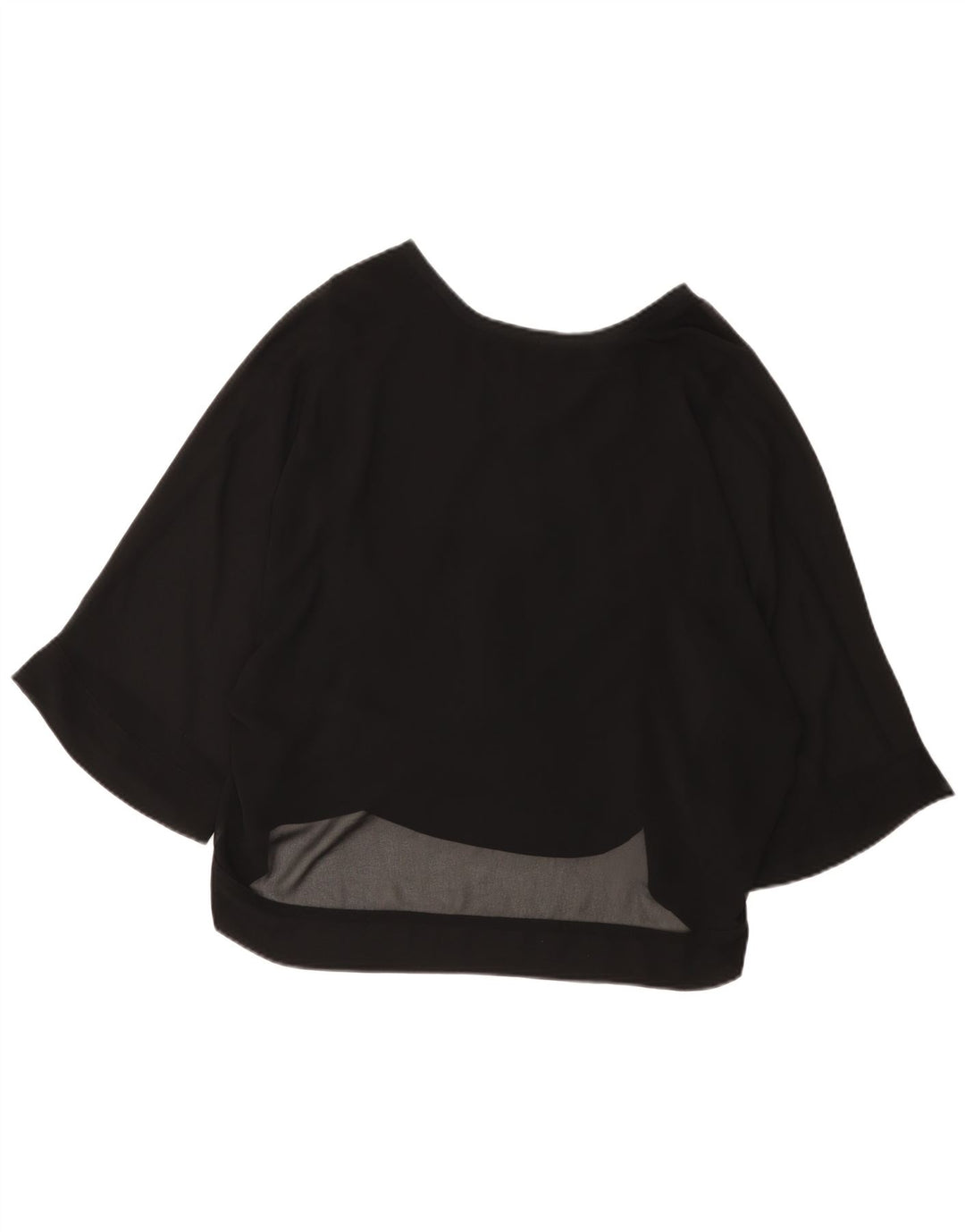 Zara Γυναικεία μπλούζα 3/4 μανίκια τοπ UK 12 Medium Black