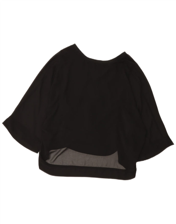 Zara Γυναικεία μπλούζα 3/4 μανίκια τοπ UK 12 Medium Black