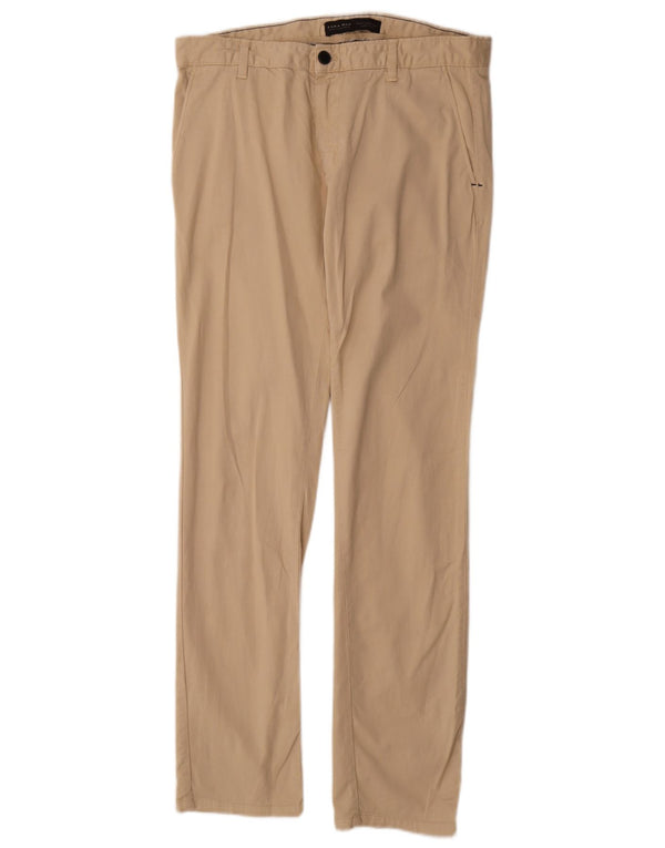 Zara Ανδρικό Slim παντελόνι Chino EU 42 Large W32 L33 Beige βαμβακερό