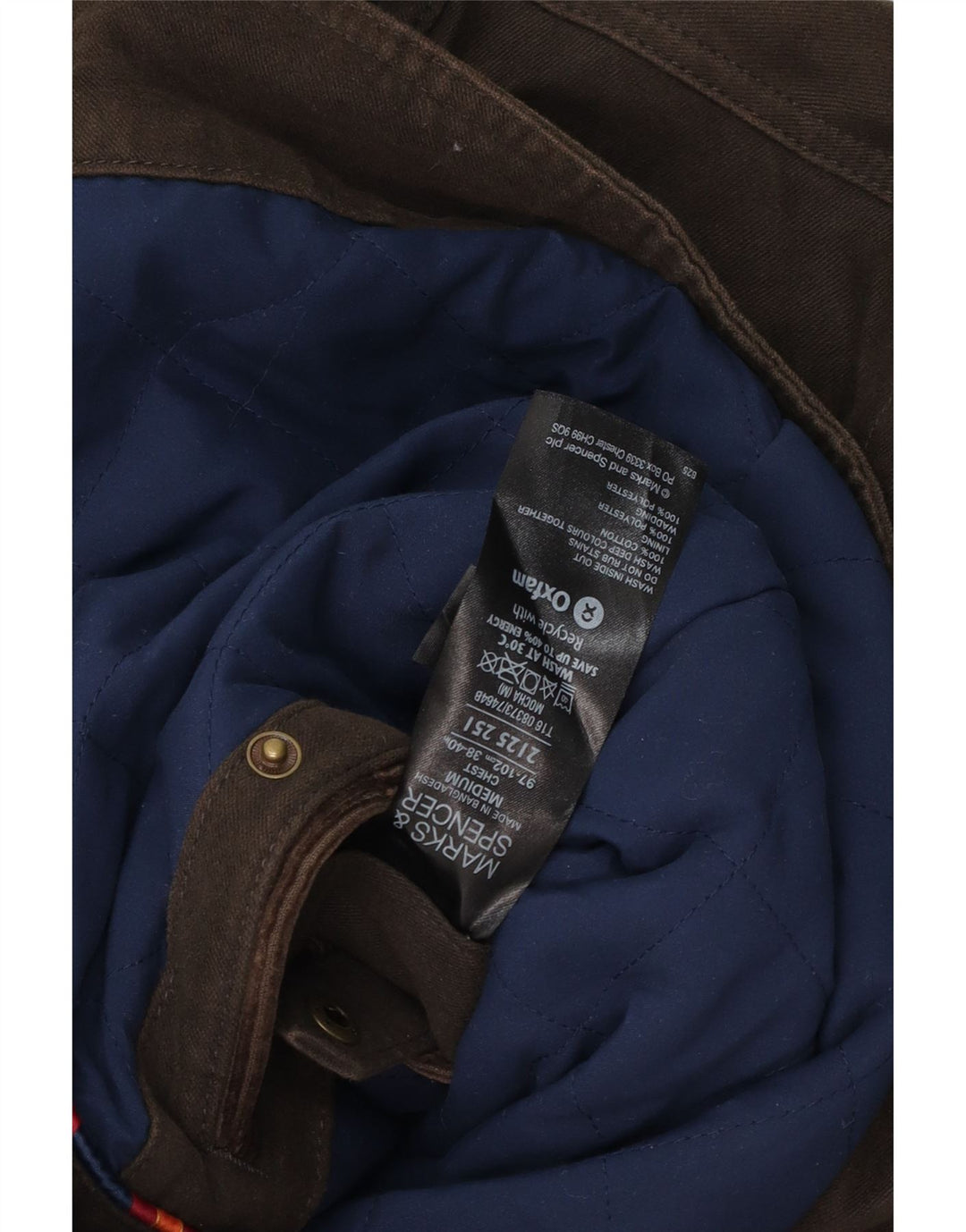 MARKS & SPENCER Ανδρικό Bomber Jacket UK 38 Μεσαίο Καφέ Βαμβακερό