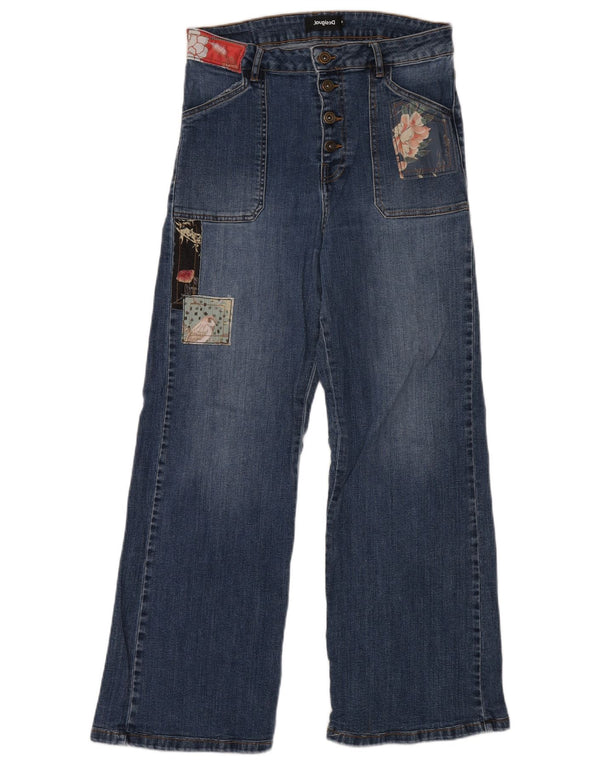 Desigual γυναικείο ψηλόμεσο φαρδύ τζιν EU 30 XL W30 L29 Μπλε συνονθύλευμα