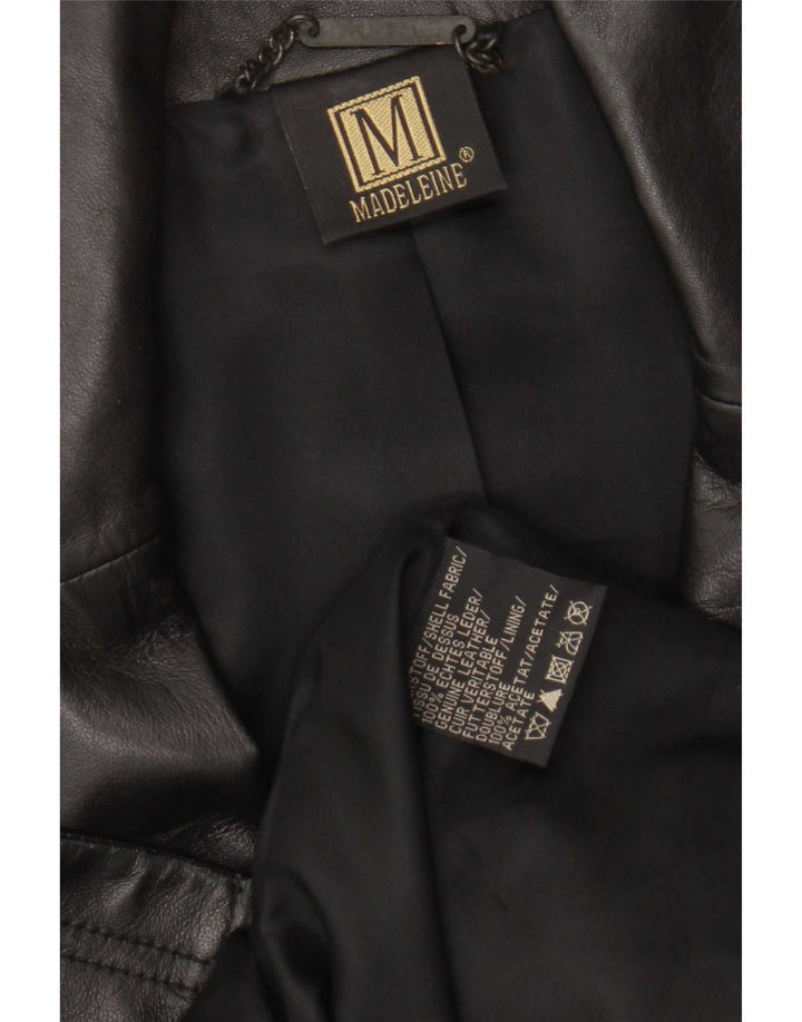 Madeleine Γυναικείο Δερμάτινο Παλτό UK 10 Small Black Leather