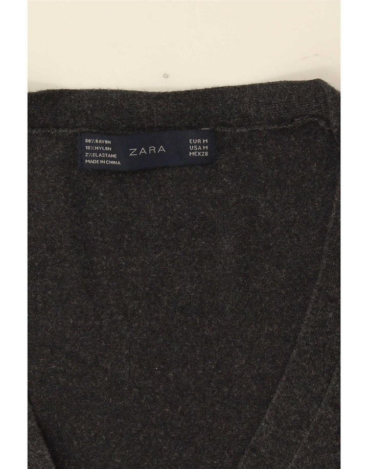 Zara Γυναικείο πουλόβερ UK 12 Medium Grey Rayon