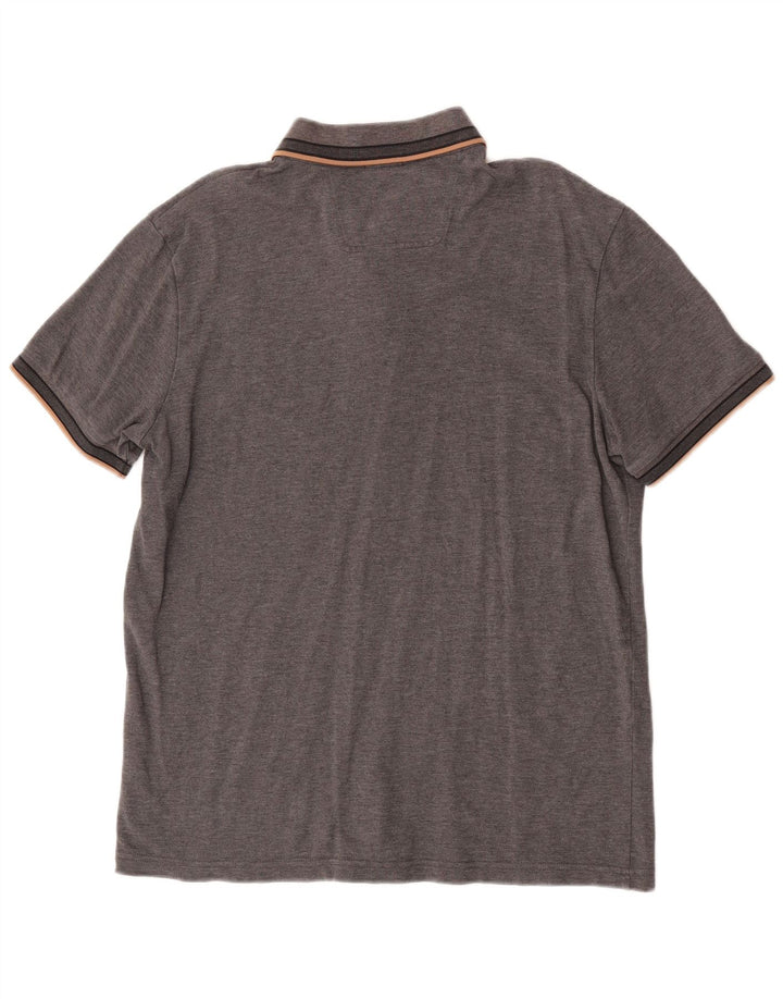 Ανδρικό πουκάμισο πόλο με κανονική εφαρμογή Hugo Boss XL γκρι βαμβακερό