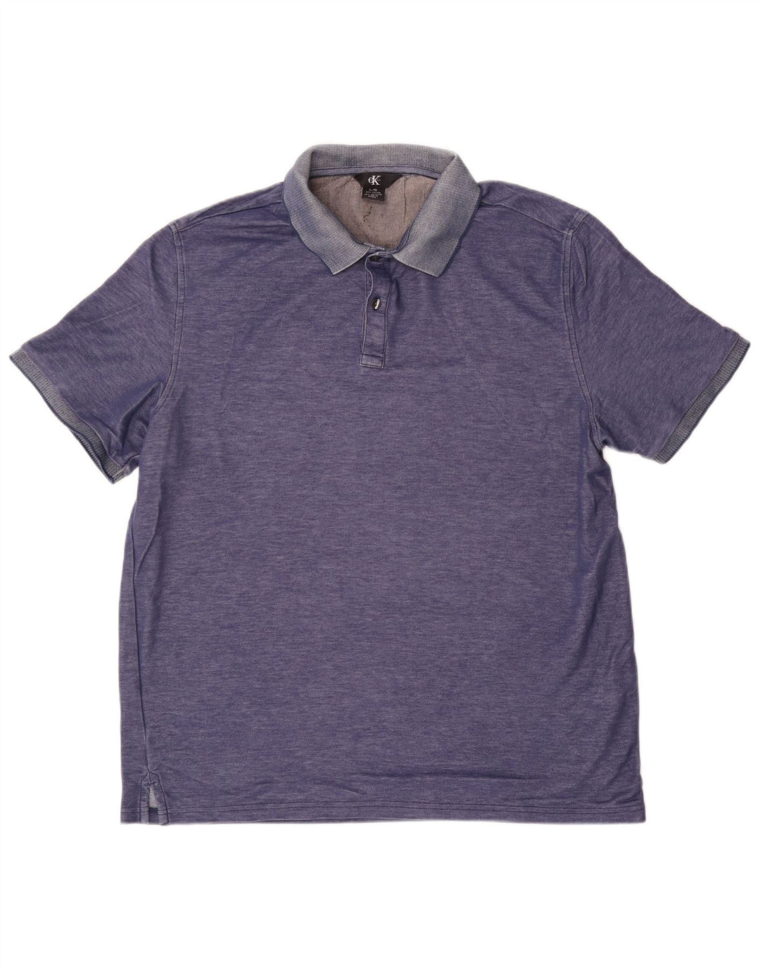 Ανδρικό πουκάμισο πόλο CALVIN KLEIN, μεγάλο μπλε βαμβακερό