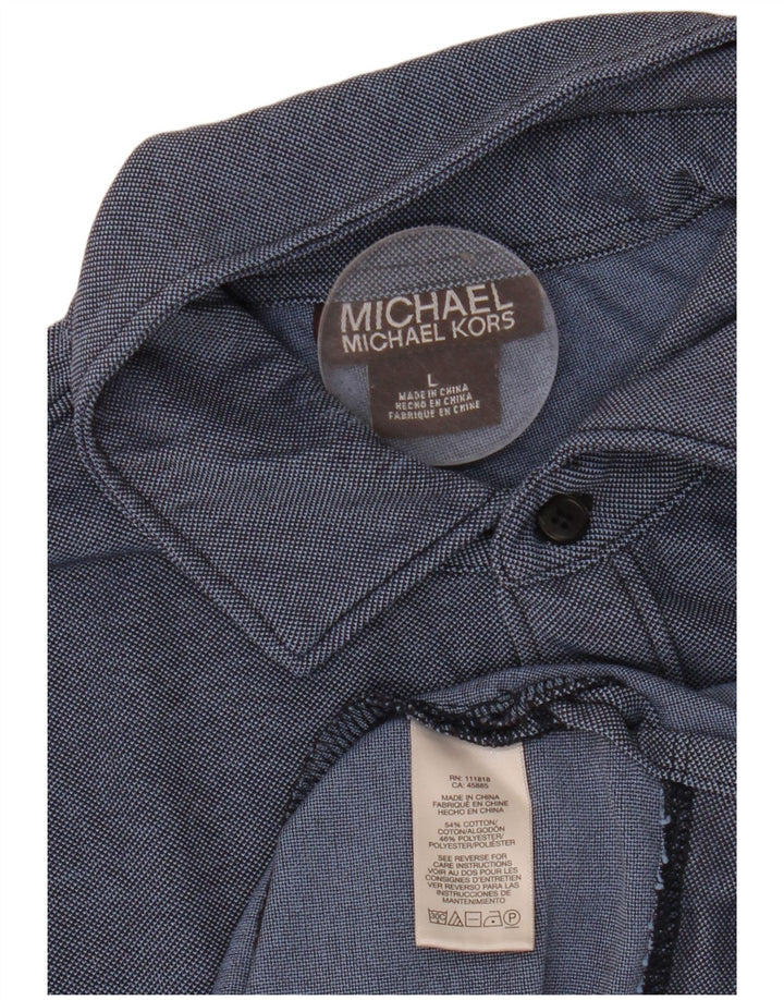 MICHAEL KORS Ανδρικό μπλουζάκι πόλο μεγάλο μπλε ναυτικό βαμβακερό
