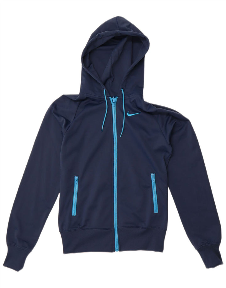 Γυναικείο πουλόβερ Nike με φερμουάρ UK 10 Small Navy Blue Polyester