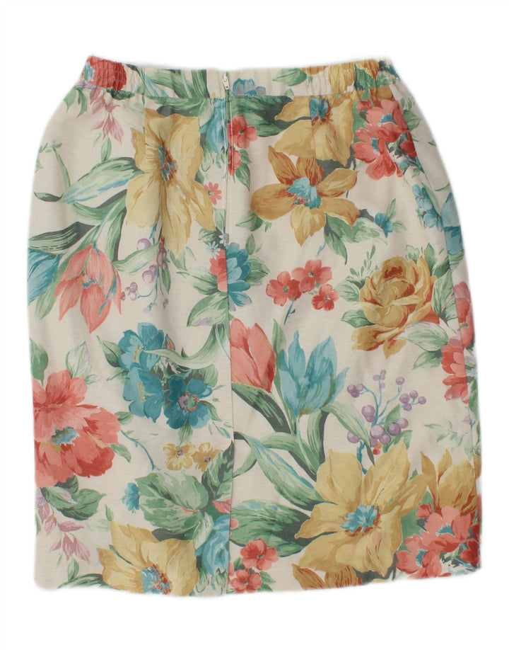 VINTAGE Womens Pencil Skirt  W28 Medium Multicoloured Floral Polyester Vintage Vintage and Second-Hand Vintage from Messina Hembry 