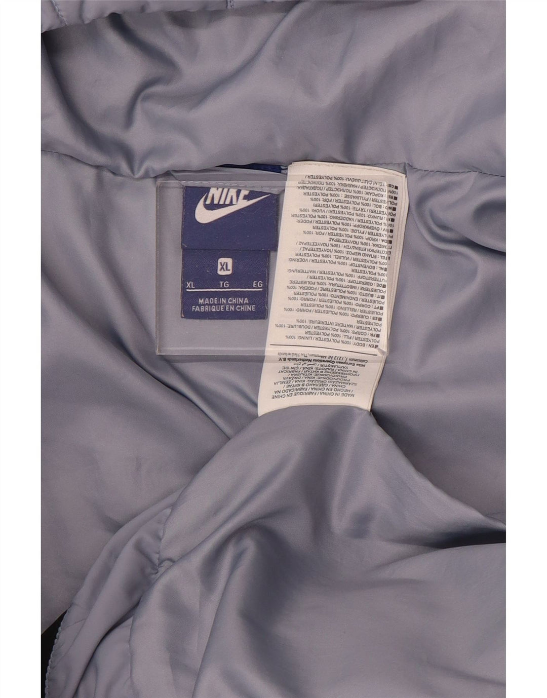 Γυναικείο μπουφάν NIKE με κουκούλα με κουκούλα, γραφικό, UK 18 XL μπλε πολυεστέρας