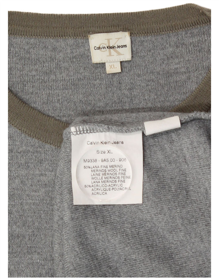 Ανδρικό πουλόβερ Calvin Klein Jeans Crew Jumper XL Grey Colourblock