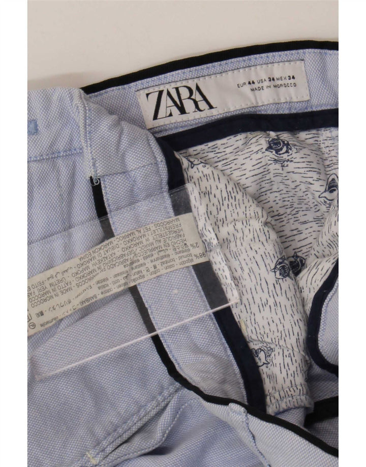 Zara Ανδρικό Σορτς Chino EU 44 Μεγάλο W34 Μπλε βαμβακερό