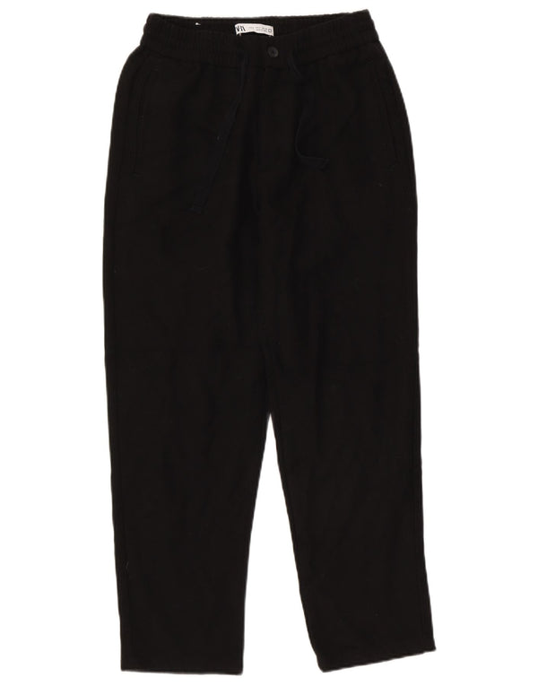 Zara Mens Tapered Chino Trousers Small W30 L26 Black Polyester