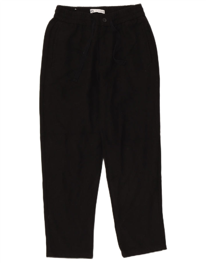 Zara Ανδρικό κωνικό παντελόνι Chino Small W30 L26 Μαύρο πολυεστέρα