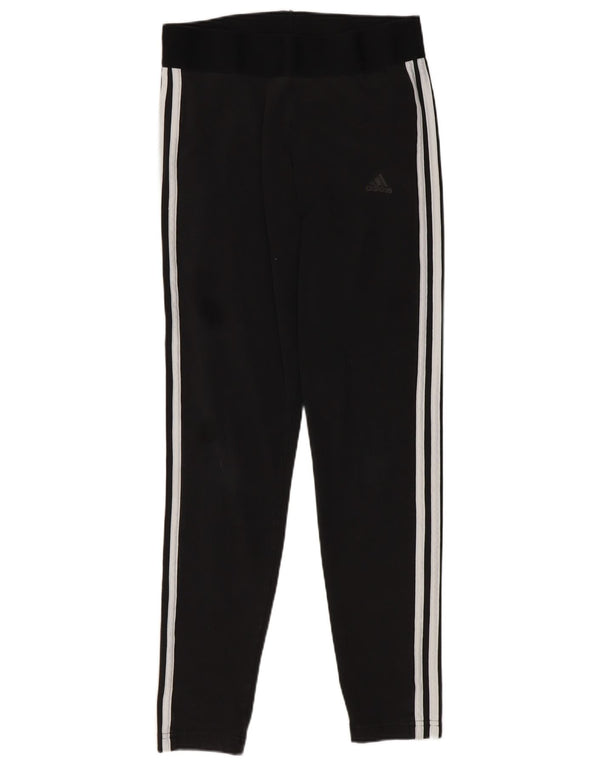 Γυναικείο κολάν Adidas UK 12/14 Μεσαίο μαύρο βαμβακερό