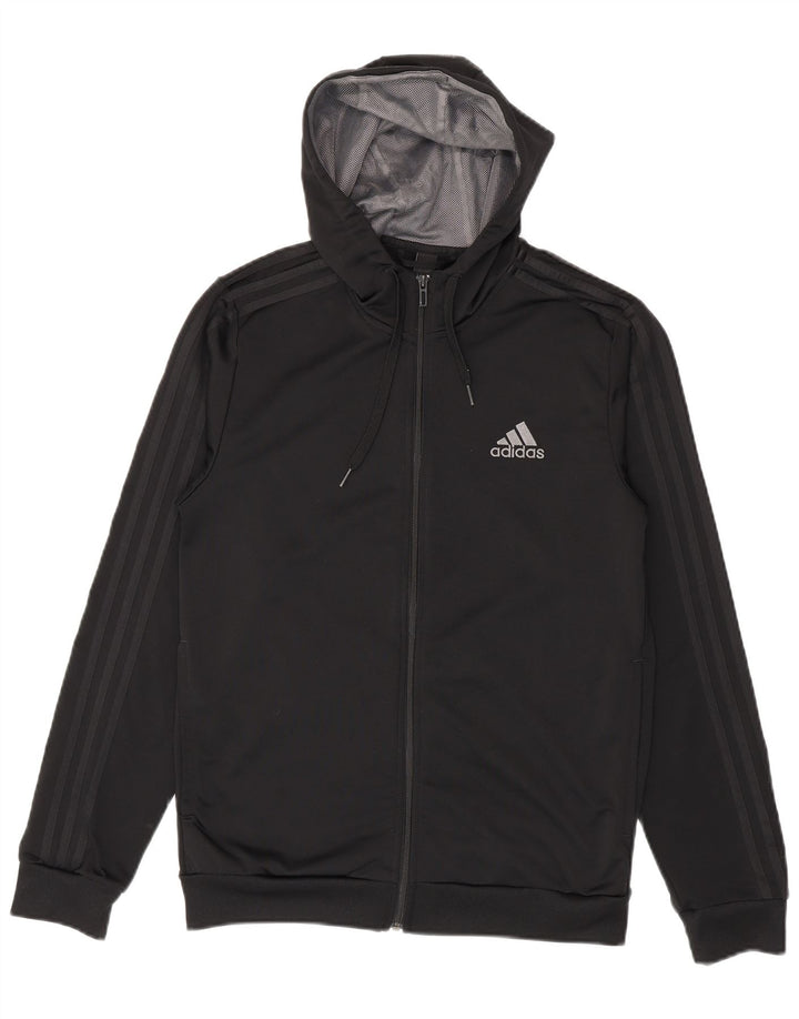 Ανδρικό πουλόβερ με κουκούλα Adidas UK 38/40 μεσαίο μαύρο πολυεστέρα