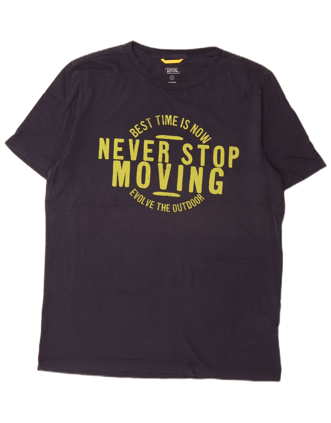 Camel Active Ανδρικό γραφικό T-Shirt Top Large Navy Blue από βαμβάκι