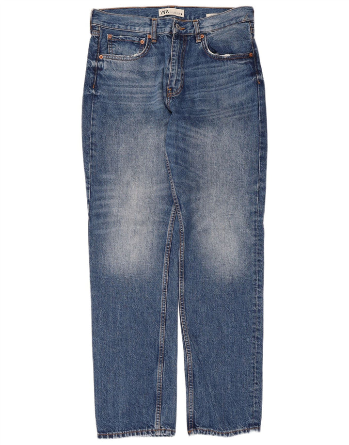 Zara Γυναικείο Straight Jeans EU 40 Medium W30 L30 Blue Cotton