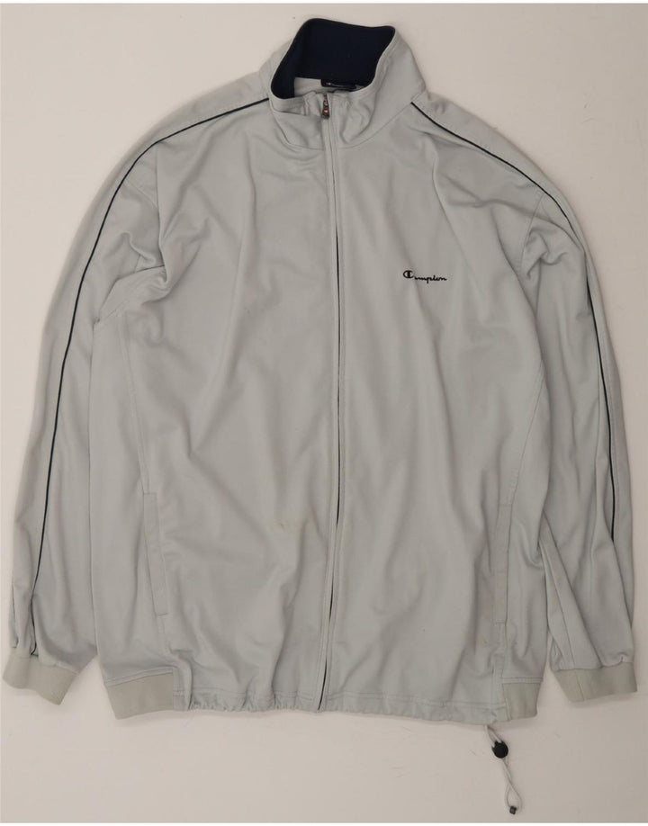 CHAMPION Mens Tracksuit Top Jacket 2XL Grey Polyester Vintage Champion and Second-Hand Champion from Messina Hembry 