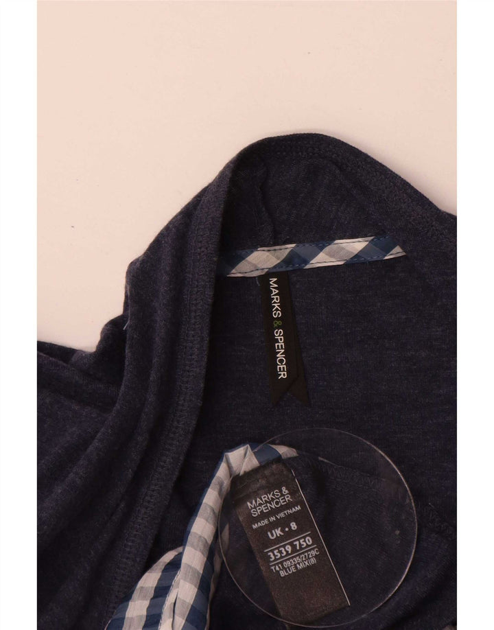 Marks & Spencer Γυναικεία μακρυμάνικη μπλούζα τοπ UK 8 Small Navy Blue Gingham