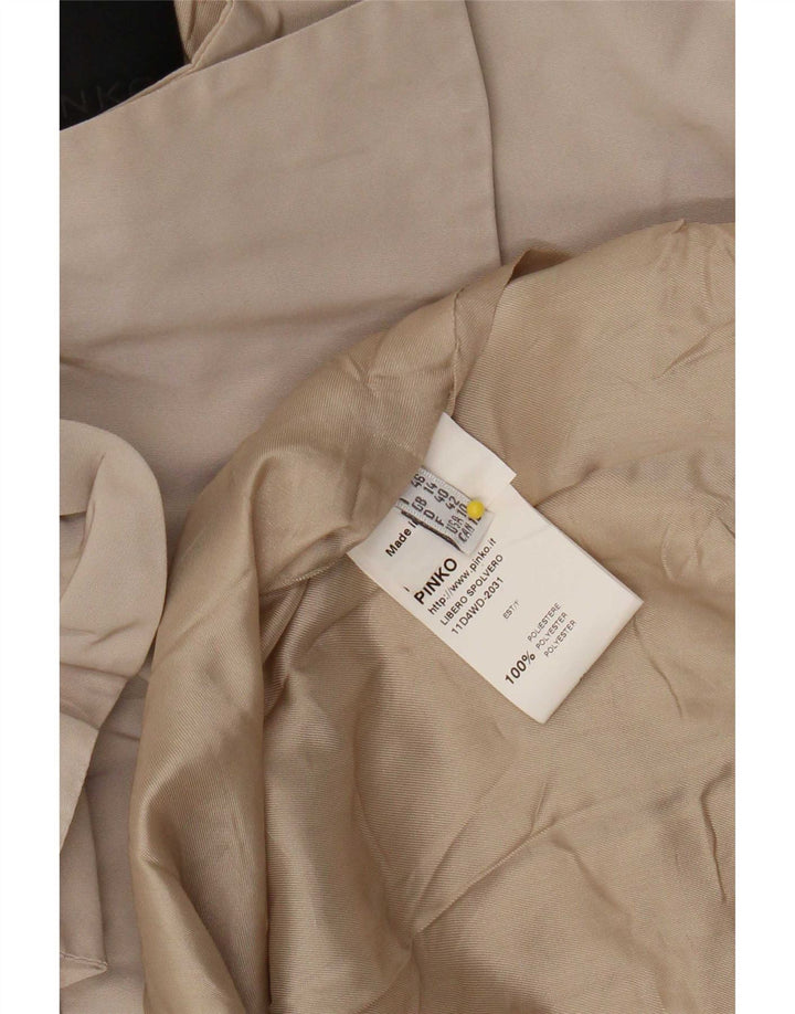 Pinko Γυναικείο Longline Blazer Jacket UK 14 Large Beige Polyester