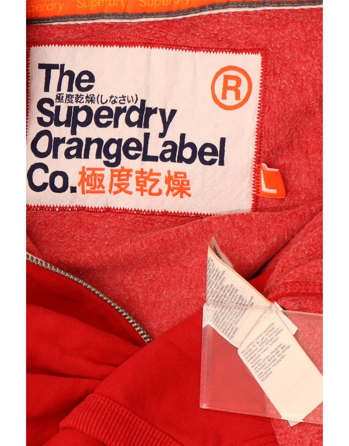 Ανδρικό πουλόβερ με κουκούλα με φερμουάρ Superdry, μεγάλο κόκκινο βαμβακερό