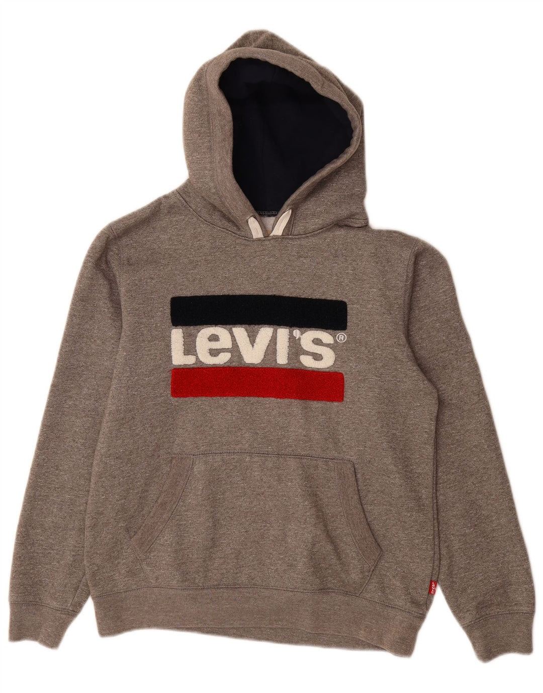 LEVI'S Γυναικείο γυναικείο φούτερ με κουκούλα UK 16 Large Grey Flecked Cotton