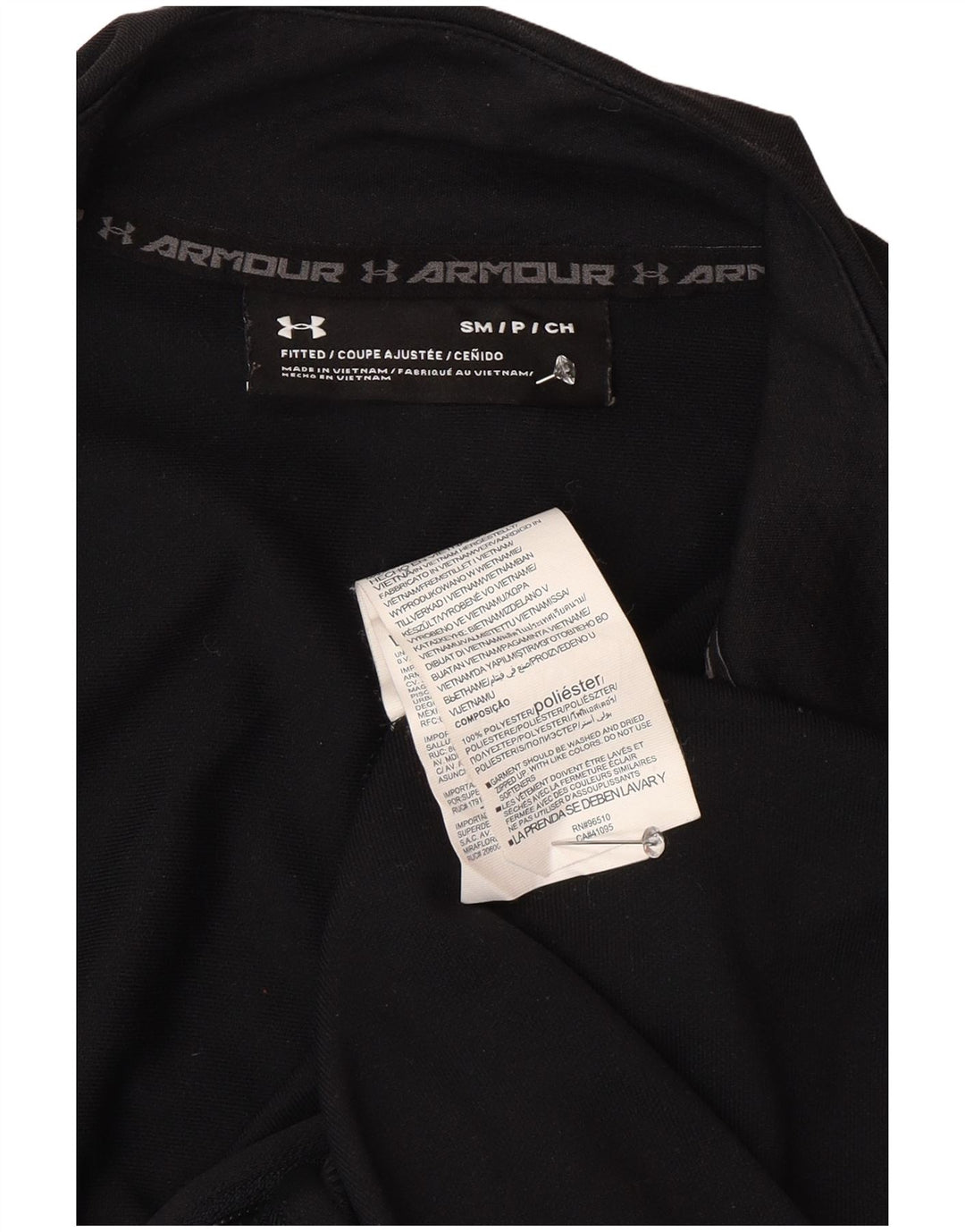 Under Armour Ανδρική φόρμα γυμναστικής με γραφικό μπουφάν, μικρό μαύρο πολυεστέρα