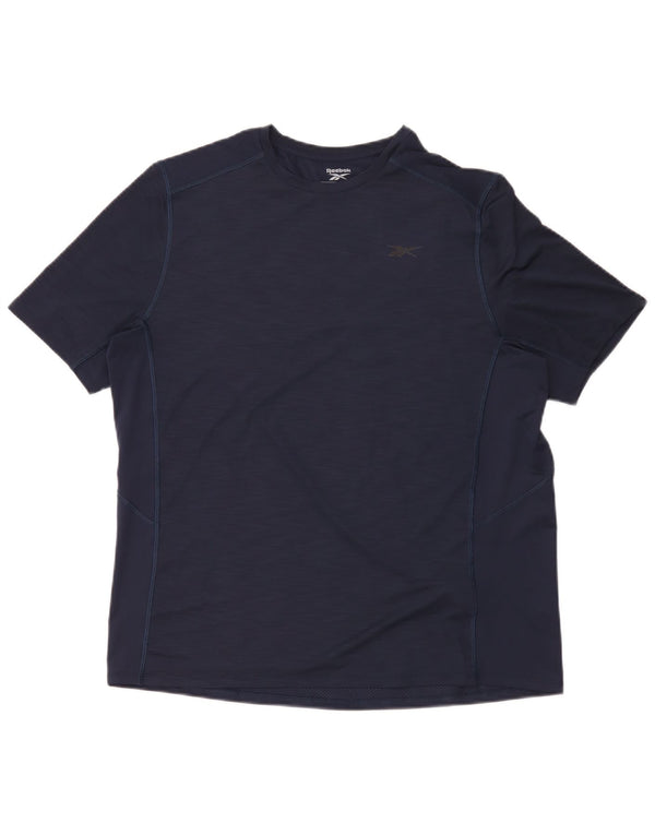 Ανδρικό T-Shirt Reebok Top Large Navy Blue Polyester