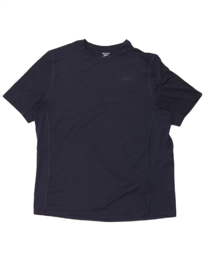 Ανδρικό T-Shirt Reebok Top Large Navy Blue Polyester