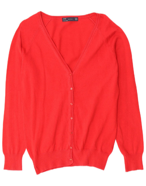 Zara Γυναικείο πουλόβερ ζακέτα UK 18 XL Κόκκινο βαμβακερό