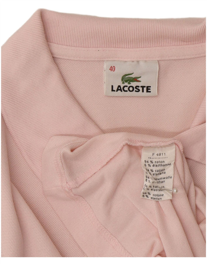 Γυναικείο μακρυμάνικο μπλουζάκι πόλο Lacoste Μέγεθος 40 Μεσαίο ροζ βαμβακερό