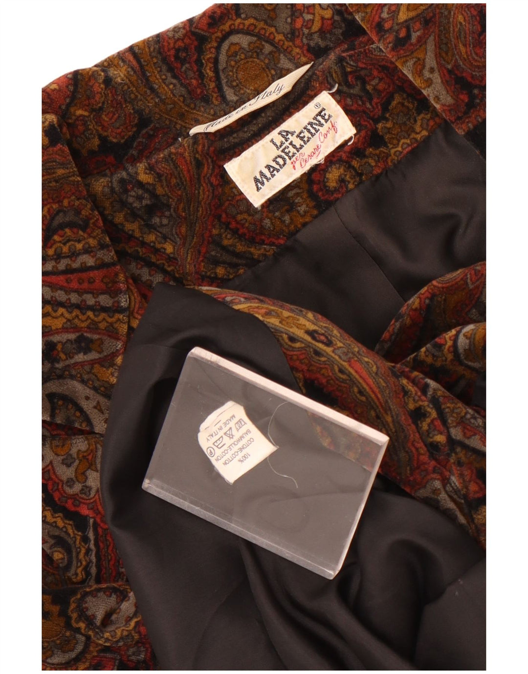 Madeleine γυναικείο σακάκι blazer UK 10 μικρό καφέ Paisley βαμβακερό