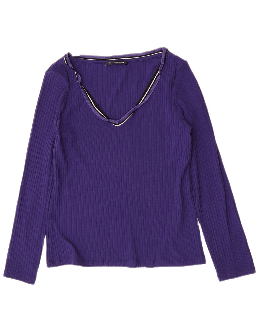 Marks & Spencer Γυναικείο μακρυμάνικο UK 10 Small Purple Polyester