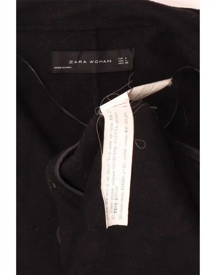 Γυναικείο παλτό ZARA UK 16 Large Black Wool
