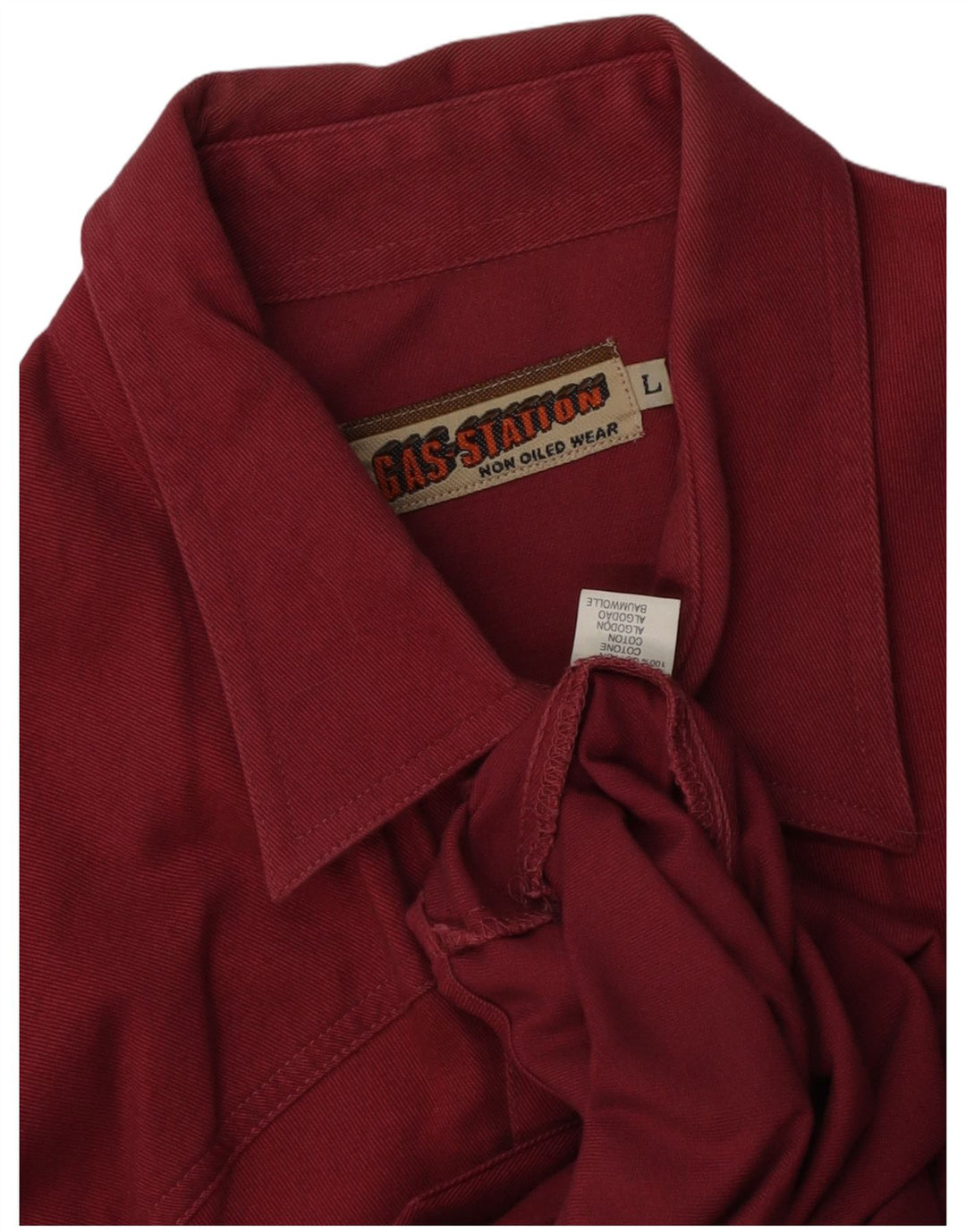 Vintage ανδρικό πουκάμισο μεγάλο βαμβακερό μπορντό