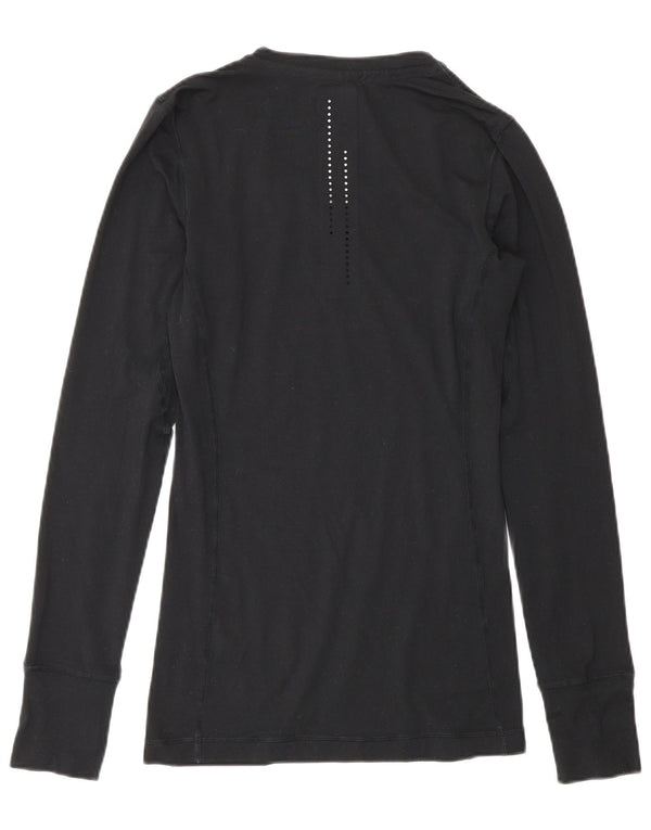 Nike Mens Dri Fit Graphic Top Long Sleeve XS Black Polyester