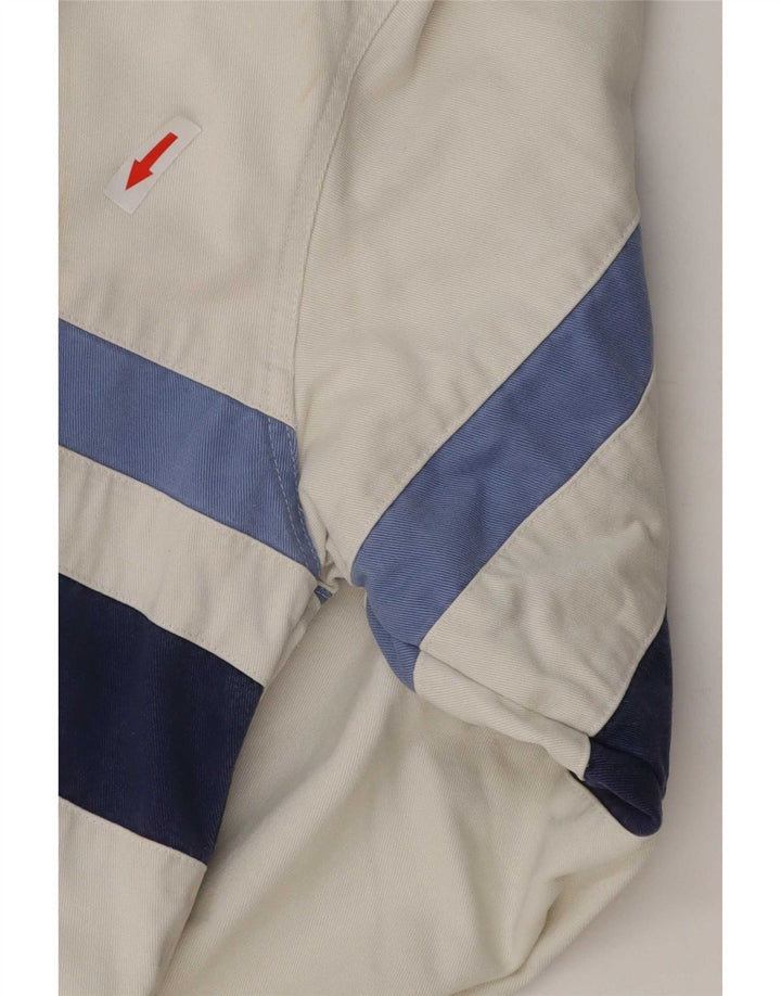 Ανδρικό πουλόβερ πουκάμισο Crew Clothing, Βαμβακερό μεσαίο λευκό ριγέ