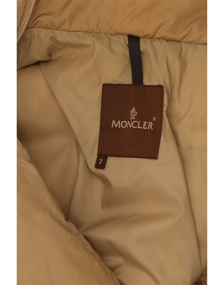 Moncler Γυναικείο παλτό με επένδυση μεγέθους 2 Medium Beige Polyamide