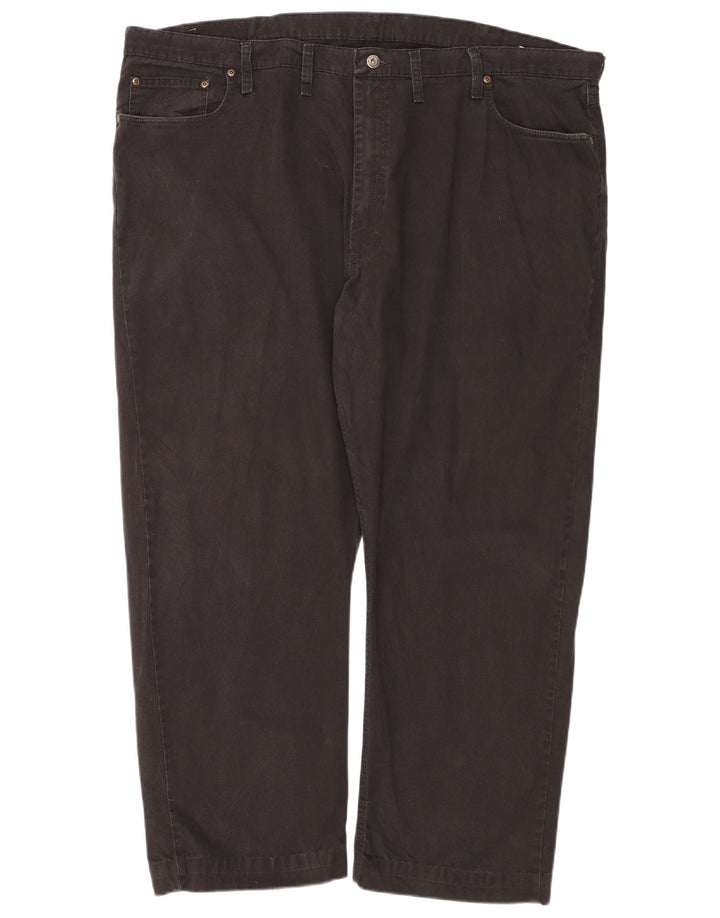 Ανδρικό τζιν ίσιο WRANGLER W46 L30 Μαύρο βαμβακερό