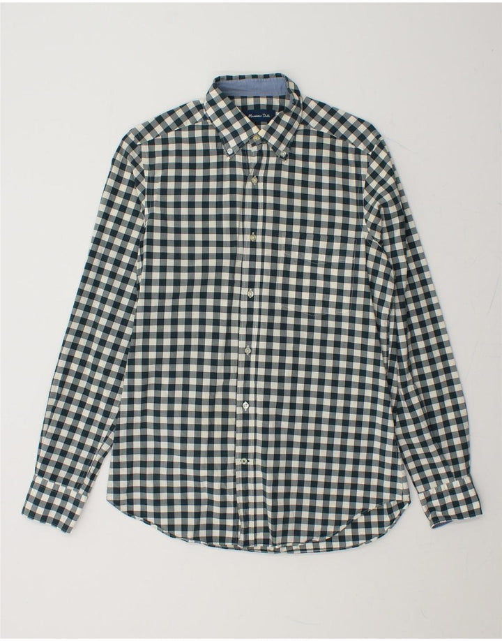 MASSIMO DUTTI Mens Shirt Small Green Gingham Vintage Massimo Dutti and Second-Hand Massimo Dutti from Messina Hembry 